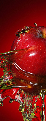 Blackout roller blind Red apple in the depths