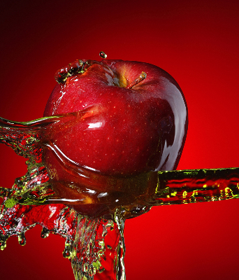 Blackout roller blind Red apple in the depths