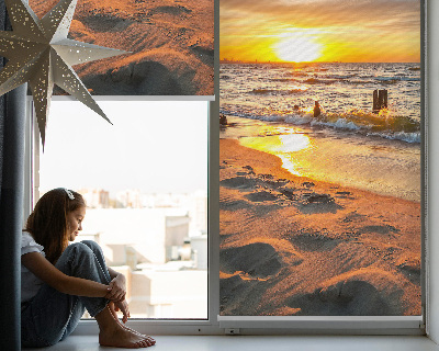 Fabric roller blind for window Sunset and colors