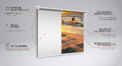 Fabric roller blind for window Sunset and colors