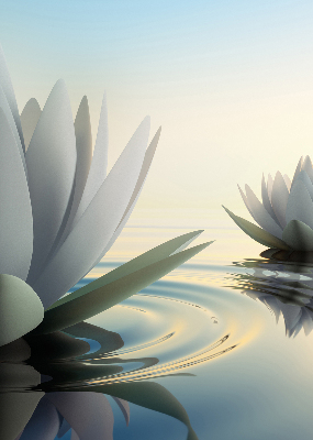 Blackout roller blind water lilies print