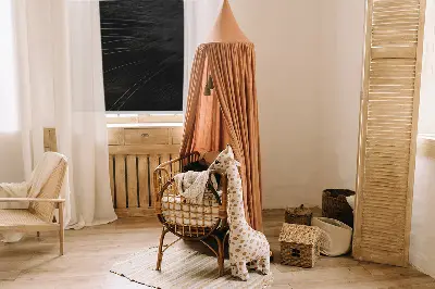 Blackout roller blind for window cat eyes pattern