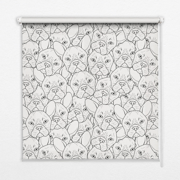 Fabric roller blind for window Drawn dogs
