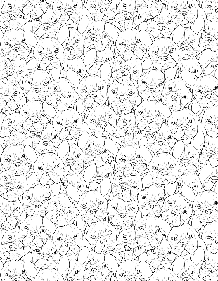 Fabric roller blind for window drawn dogs pattern