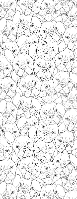 Fabric roller blind for window Drawn dogs