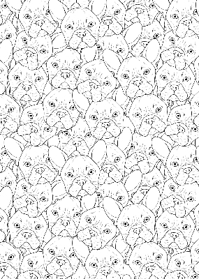 Fabric roller blind for window Drawn dogs