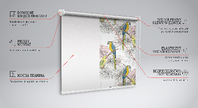 Blackout roller blind Parrots on a branch