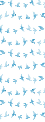 Blackout roller blind for window Blue birds