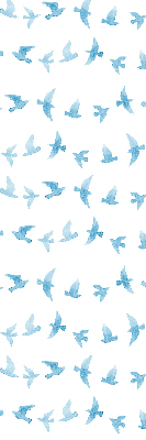 Blackout roller blind for window Blue birds