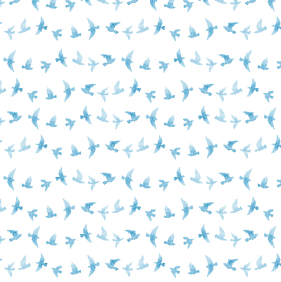 Blackout roller blind for window Blue birds