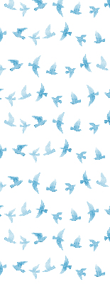 Blackout roller blind for window Blue birds