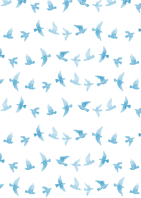 Blackout roller blind for window Blue birds