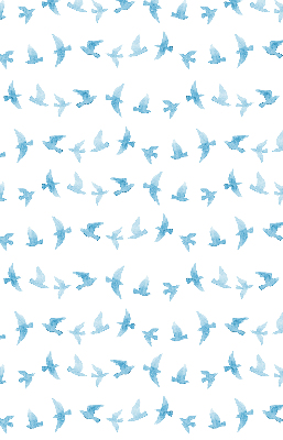 Blackout roller blind for window Blue birds