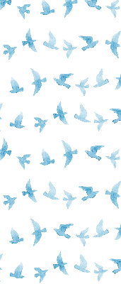 Blackout roller blind for window Blue birds