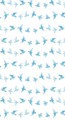 Blackout roller blind for window Blue birds