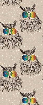 Fabric roller blind for window Owls in colorful glasses