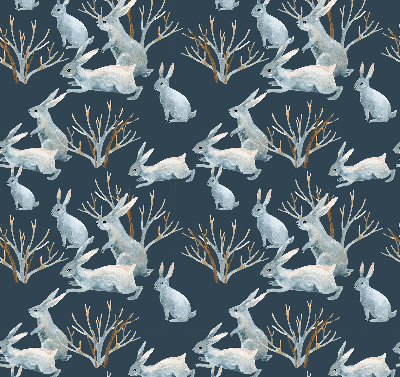 Blackout roller blind Rabbits and Sticks