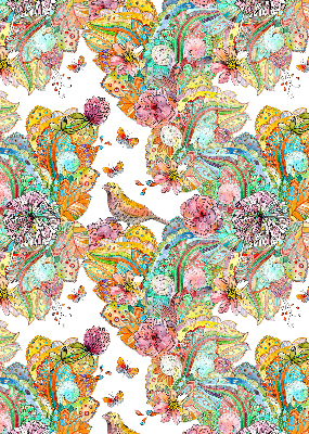 Blackout roller blind for window colorful nature pattern