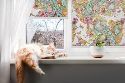 Blackout roller blind for window colorful nature pattern