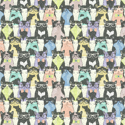 Fabric roller blind for window Cats