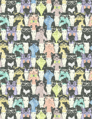 Fabric roller blind for window Cats
