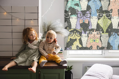 Fabric roller blind for window Cats