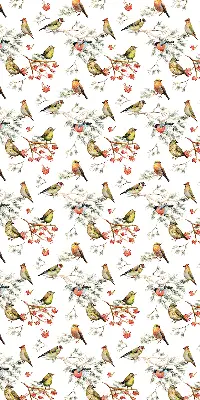 Blackout roller blind for window with birds on branches print