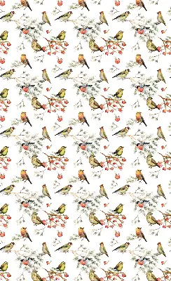 Blackout roller blind for window with birds on branches print