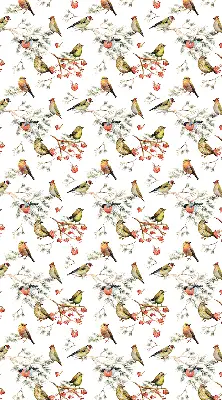 Blackout roller blind for window with birds on branches print