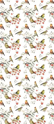 Blackout roller blind for window with birds on branches print