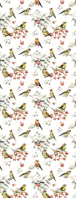Blackout roller blind for window with birds on branches print
