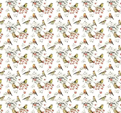Blackout roller blind for window with birds on branches print