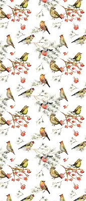 Blackout roller blind for window with birds on branches print