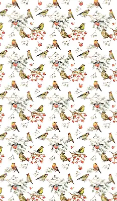 Blackout roller blind for window with birds on branches print