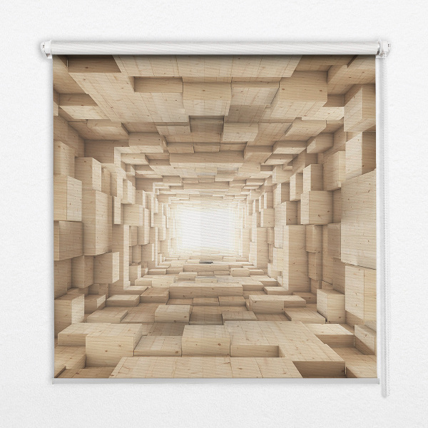 Blackout roller blind 3D wooden hole design