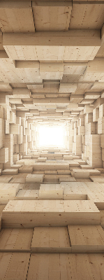 Blackout roller blind 3d wooden hole