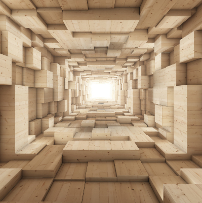 Blackout roller blind 3D wooden hole design