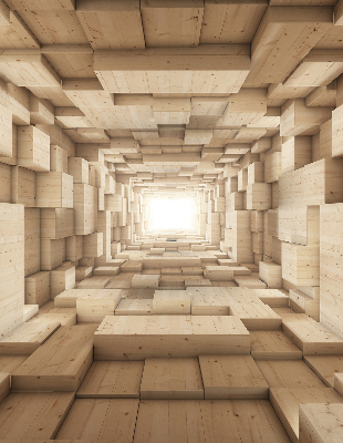 Blackout roller blind 3D wooden hole design