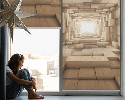 Blackout roller blind 3d wooden hole