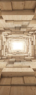 Blackout roller blind 3d wooden hole