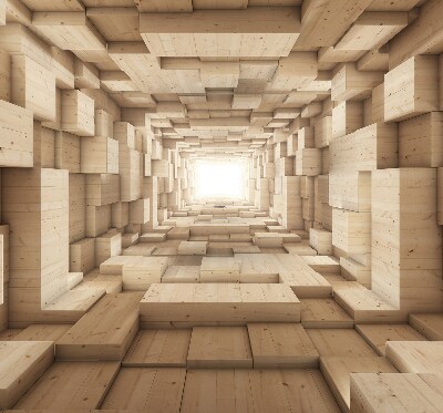 Blackout roller blind 3d wooden hole