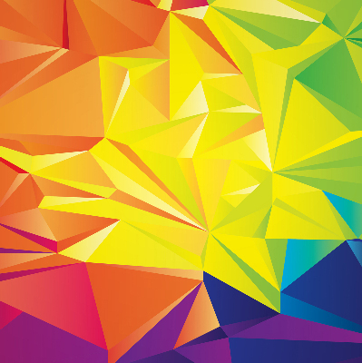 Blackout roller blind for window Colorful origami pattern