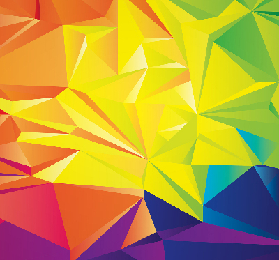 Blackout roller blind for window Colorful origami pattern