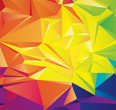 Blackout roller blind for window Colorful origami pattern