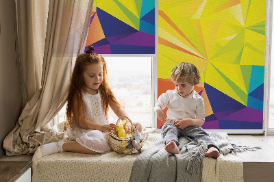 Blackout roller blind for window Colorful origami pattern