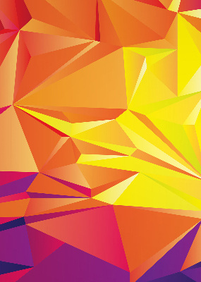 Blackout roller blind for window with colorful origami pattern