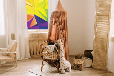 Blackout roller blind for window Colorful origami pattern