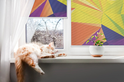 Blackout roller blind for window Colorful origami pattern