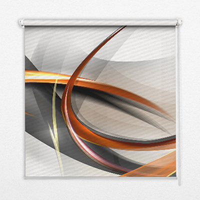 Fabric roller blind for window Orange line pattern