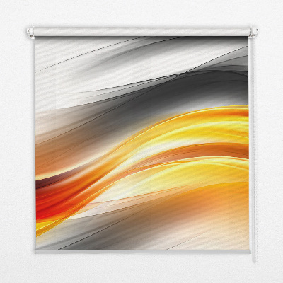 Blackout roller blind Orange waves